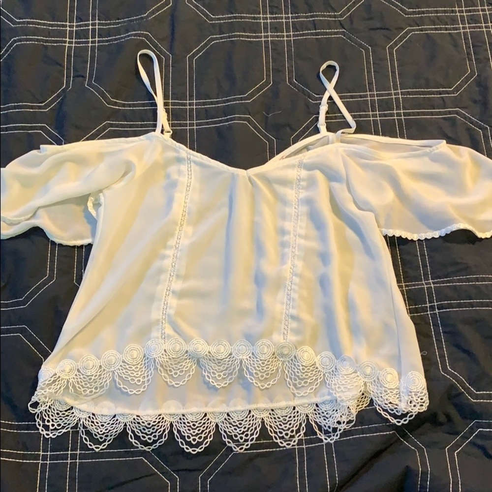 Sheer white crop top